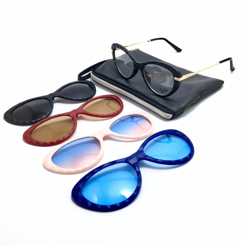 (5 in 1) ريبان  cateye Sunglasses Polarized clip on (summer edetion)