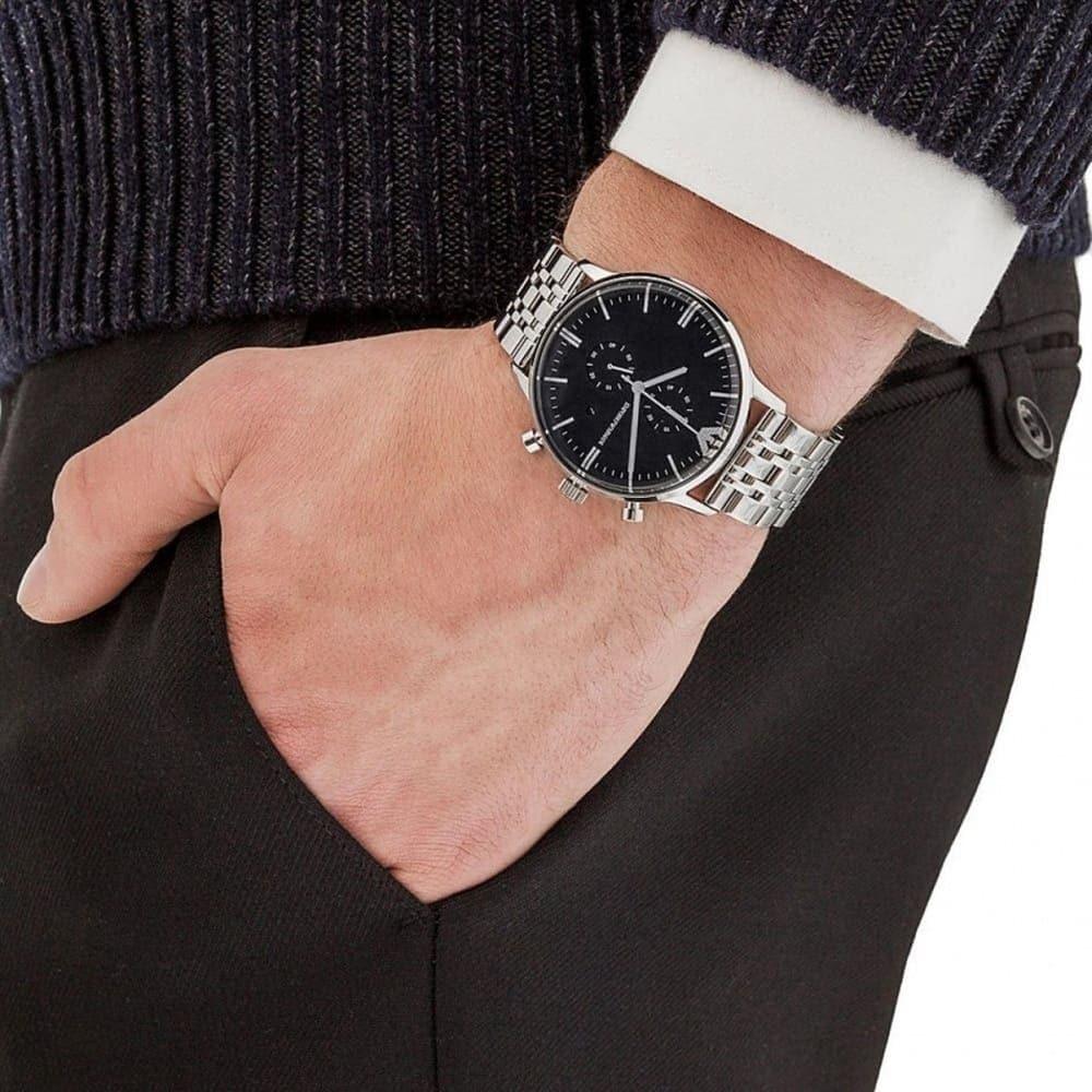 ساعة امبوريو ارماني للرجال , Emporio Armani , Gianni AR0389 , Men , Silver , Original