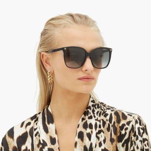 جوتشى black frame sunglasses for women gg 0022 sa