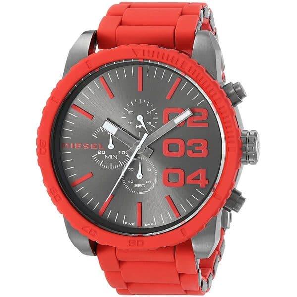 ساعة ديزل للرجال , Diesel , Double Down DZ7376 , Metal , Men , Red , Original